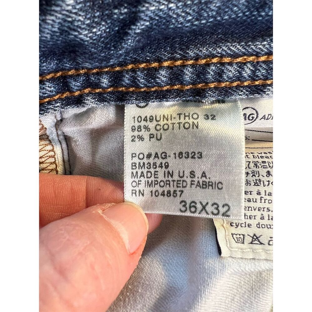 AG Adriano Goldschmied Men's Blue Straight Leg Jeans Size 36x32 - Picture 7 of 11